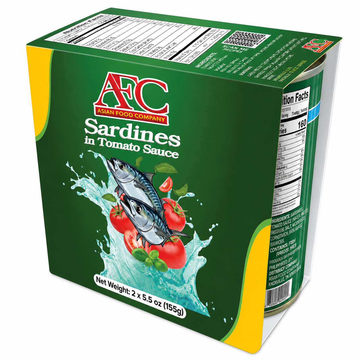 AFC AFC Sardines in Tomato Sauce 2-Pack package on white background
