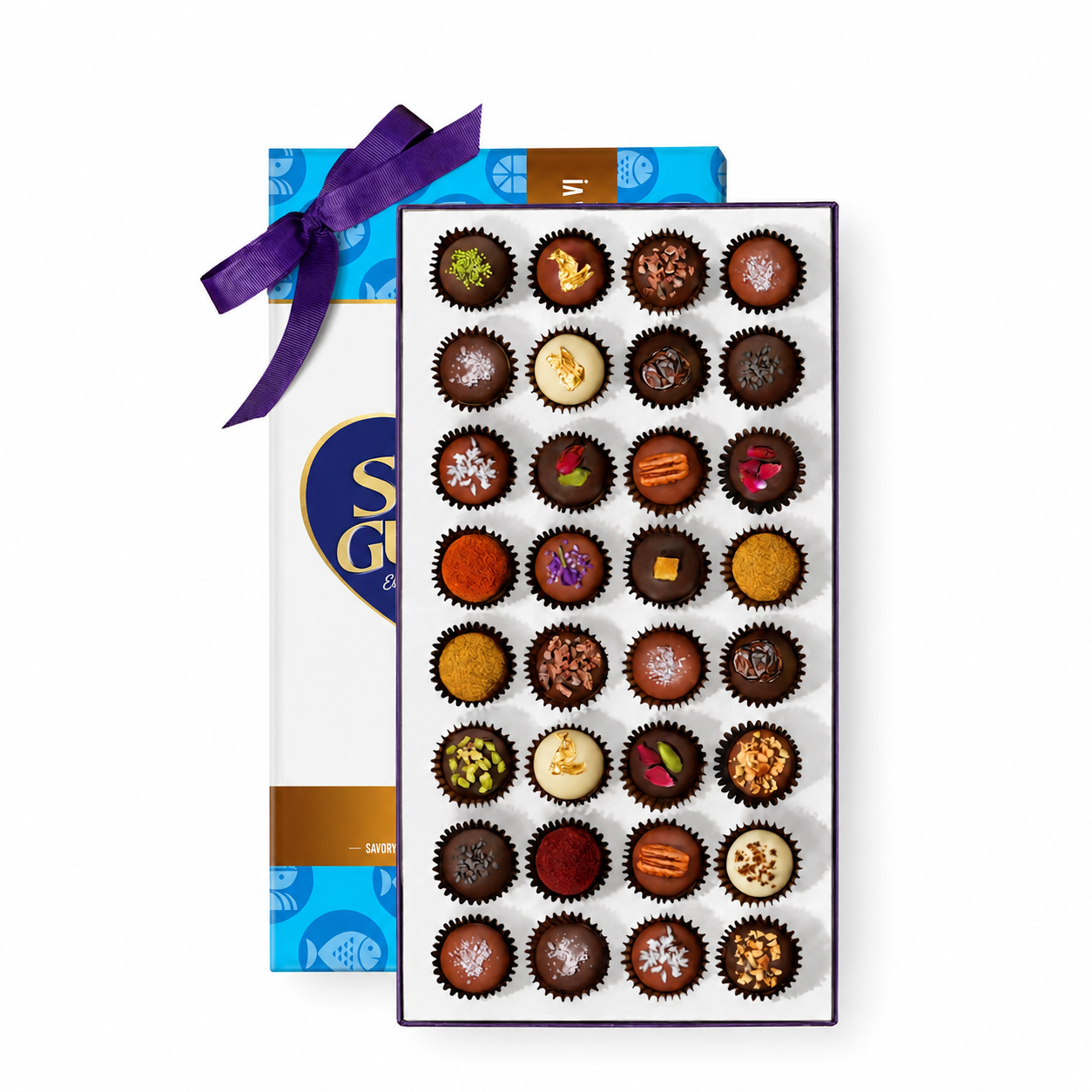 Sun Guzto Sun Guzto Assorted Chocolate Gift Box with Ribbon package on white background
