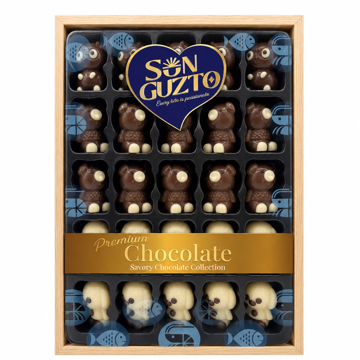 Sun Guzto Sun Guzto Premium Bear Chocolate Collection package on white background