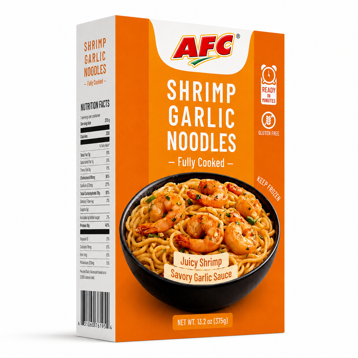 AFC AFC Shrimp Garlic Noodles package on white background