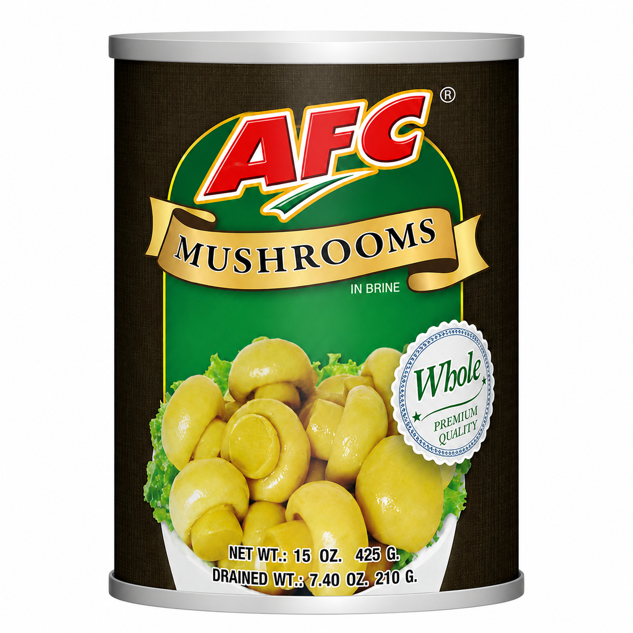 AFC AFC Whole Mushrooms in Brine package on white background