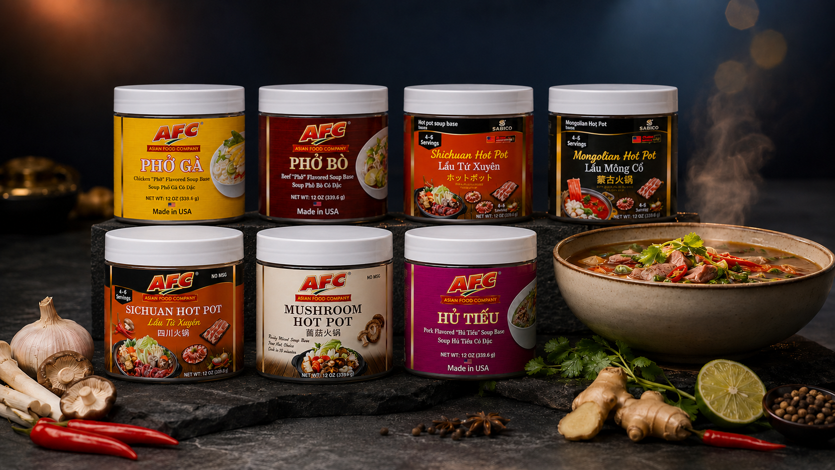 AFC and Sabico Soup Bases product portfolio