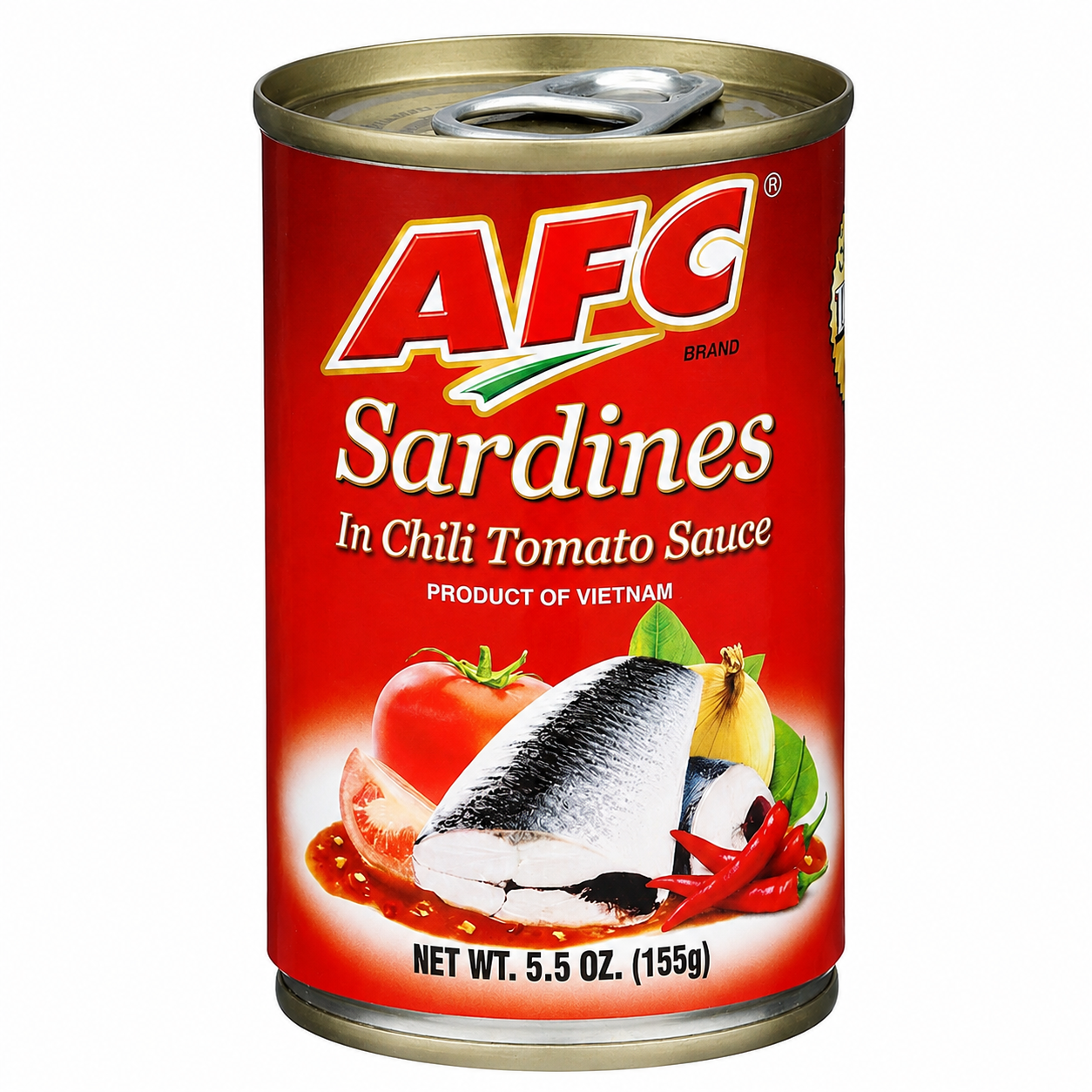 AFC AFC Sardines in Chili Tomato Sauce package on white background