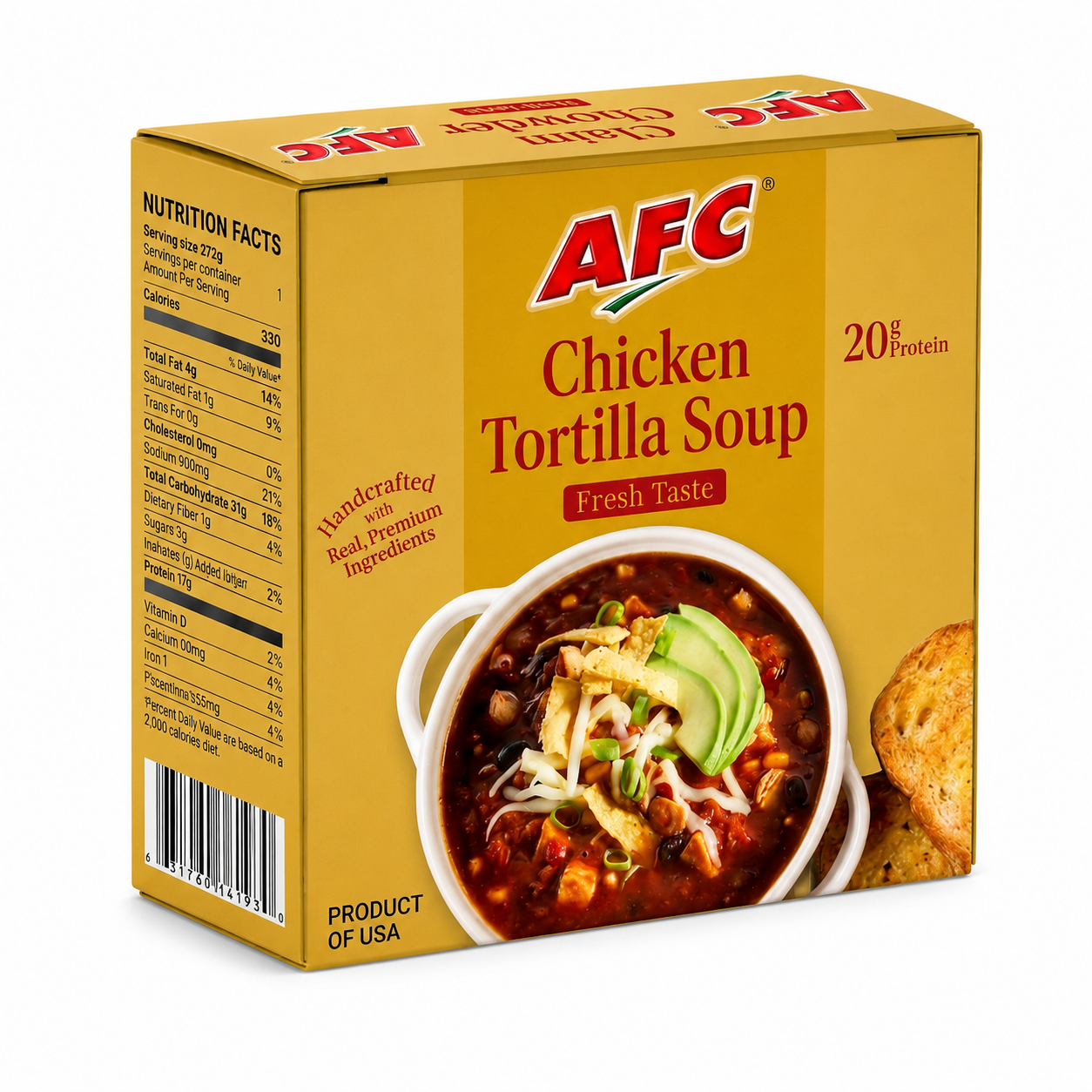 AFC AFC Chicken Tortilla Soup package on white background