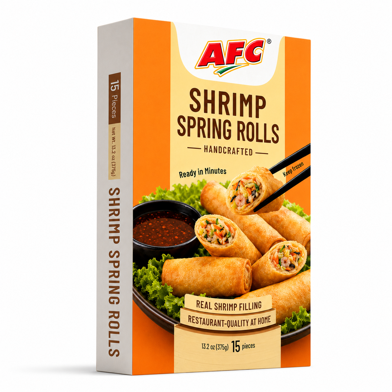 AFC AFC Shrimp Spring Rolls package on white background